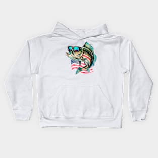 Cool American Bass Fish #6 Kids Hoodie